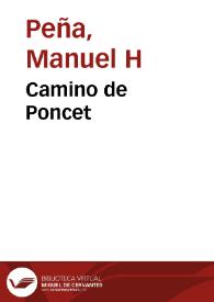 Camino de Poncet | Biblioteca Virtual Miguel de Cervantes
