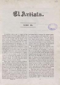 El Artista (Madrid. 1835). Tomo III, 1 de julio de 1836 | Biblioteca Virtual Miguel de Cervantes