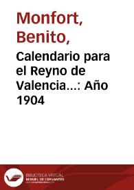 Calendario para el Reyno de Valencia... Año 1904 | Biblioteca Virtual Miguel de Cervantes