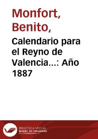 Calendario para el Reyno de Valencia... Año 1887 | Biblioteca Virtual Miguel de Cervantes