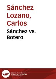 Sánchez vs. Botero | Biblioteca Virtual Miguel de Cervantes
