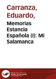 Memorias Estancia Española (I): Mi Salamanca | Biblioteca Virtual Miguel de Cervantes