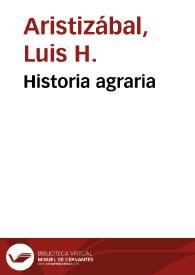 Historia agraria | Biblioteca Virtual Miguel de Cervantes