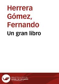 Un gran libro | Biblioteca Virtual Miguel de Cervantes