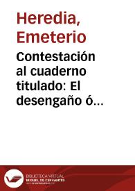 Contestación al cuaderno titulado: El desengaño ó Confidencias de Ambrosio López, etc. | Biblioteca Virtual Miguel de Cervantes