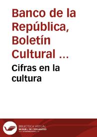 Cifras en la cultura | Biblioteca Virtual Miguel de Cervantes