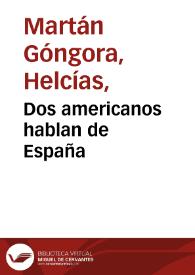 Dos americanos hablan de España | Biblioteca Virtual Miguel de Cervantes