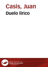 Duelo lírico | Biblioteca Virtual Miguel de Cervantes