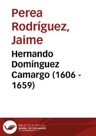 Hernando Domínguez Camargo (1606 - 1659) | Biblioteca Virtual Miguel de Cervantes