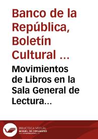 Movimientos de Libros  en la Sala General de Lectura durante el mes de diciembre de 1960 | Biblioteca Virtual Miguel de Cervantes