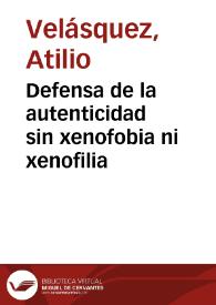 Defensa de la autenticidad sin xenofobia ni xenofilia | Biblioteca Virtual Miguel de Cervantes