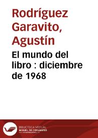 El mundo del libro : diciembre de 1968 | Biblioteca Virtual Miguel de Cervantes