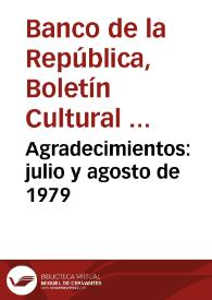Agradecimientos: julio y agosto de 1979 | Biblioteca Virtual Miguel de Cervantes