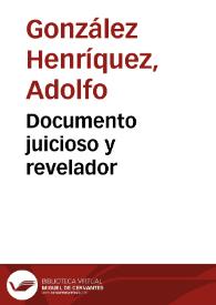 Documento juicioso y revelador | Biblioteca Virtual Miguel de Cervantes