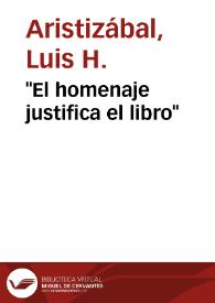 "El homenaje justifica el libro" | Biblioteca Virtual Miguel de Cervantes