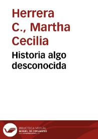 Historia algo desconocida | Biblioteca Virtual Miguel de Cervantes