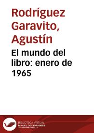 El mundo del libro: enero de 1965 | Biblioteca Virtual Miguel de Cervantes