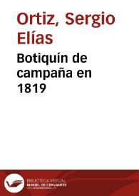 Botiquín de campaña en 1819 | Biblioteca Virtual Miguel de Cervantes