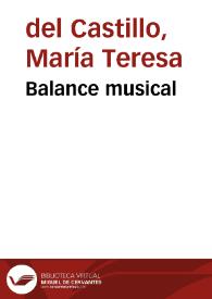 Balance musical | Biblioteca Virtual Miguel de Cervantes