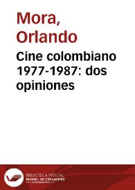Cine colombiano 1977-1987: dos opiniones | Biblioteca Virtual Miguel de Cervantes