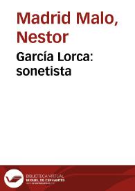 García Lorca: sonetista | Biblioteca Virtual Miguel de Cervantes