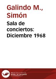 Sala de conciertos: Diciembre 1968 | Biblioteca Virtual Miguel de Cervantes