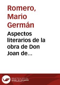 Aspectos literarios de la obra de Don Joan de Castellanos: Capítulo I | Biblioteca Virtual Miguel de Cervantes