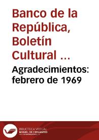 Agradecimientos: febrero de 1969 | Biblioteca Virtual Miguel de Cervantes