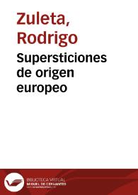 Supersticiones de origen europeo | Biblioteca Virtual Miguel de Cervantes