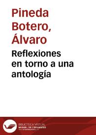 Reflexiones en torno a una antología | Biblioteca Virtual Miguel de Cervantes