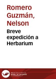 Breve expedición a Herbarium | Biblioteca Virtual Miguel de Cervantes