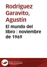 El mundo del libro : noviembre de 1969 | Biblioteca Virtual Miguel de Cervantes
