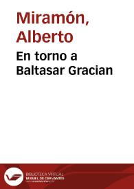 En torno a Baltasar Gracian | Biblioteca Virtual Miguel de Cervantes