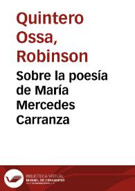 Sobre la poesía de María Mercedes Carranza | Biblioteca Virtual Miguel de Cervantes