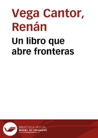 Un libro que abre fronteras | Biblioteca Virtual Miguel de Cervantes