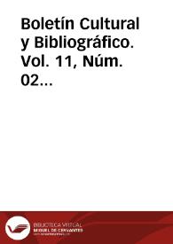 Boletín Cultural y Bibliográfico. Vol. 11, Núm. 02 (1968) | Biblioteca Virtual Miguel de Cervantes