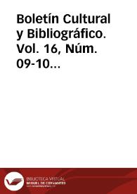 Boletín Cultural y Bibliográfico. Vol. 16, Núm. 09-10 (1979) | Biblioteca Virtual Miguel de Cervantes