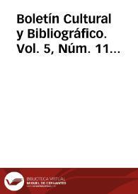 Boletín Cultural y Bibliográfico. Vol. 5, Núm. 11 (1962) | Biblioteca Virtual Miguel de Cervantes
