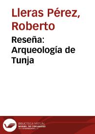 Reseña: Arqueología de Tunja | Biblioteca Virtual Miguel de Cervantes