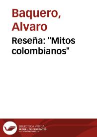 Reseña: "Mitos colombianos" | Biblioteca Virtual Miguel de Cervantes