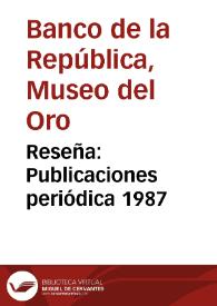 Reseña: Publicaciones periódica 1987 | Biblioteca Virtual Miguel de Cervantes