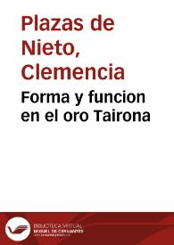 Forma y funcion en el oro Tairona | Biblioteca Virtual Miguel de Cervantes