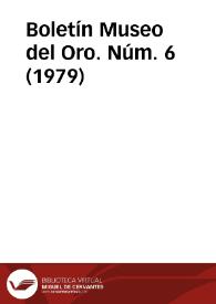 Boletín Museo del Oro. Núm. 6 (1979) | Biblioteca Virtual Miguel de Cervantes