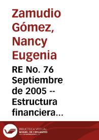 RE No. 76 Septiembre de 2005 -- Estructura financiera del sector corporativo privado | Biblioteca Virtual Miguel de Cervantes