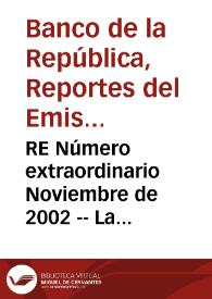 RE Número extraordinario Noviembre de 2002 -- La política económica del crecimiento y la equidad | Biblioteca Virtual Miguel de Cervantes