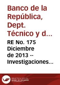 RE No. 175 Diciembre  de 2013 -- Investigaciones realizadas durante 2012 y 2013 | Biblioteca Virtual Miguel de Cervantes