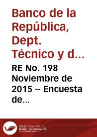 RE No. 198 Noviembre  de 2015 -- Encuesta de expectativas de octubre de 2015 | Biblioteca Virtual Miguel de Cervantes