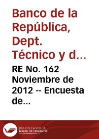 RE No. 162 Noviembre  de 2012 -- Encuesta de expectativas de octubre de 2012 | Biblioteca Virtual Miguel de Cervantes