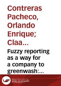 Fuzzy reporting as a way for a company to greenwash: perspectives from the Colombian reality | Biblioteca Virtual Miguel de Cervantes