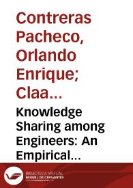 Knowledge Sharing among Engineers: An Empirical Examination | Biblioteca Virtual Miguel de Cervantes